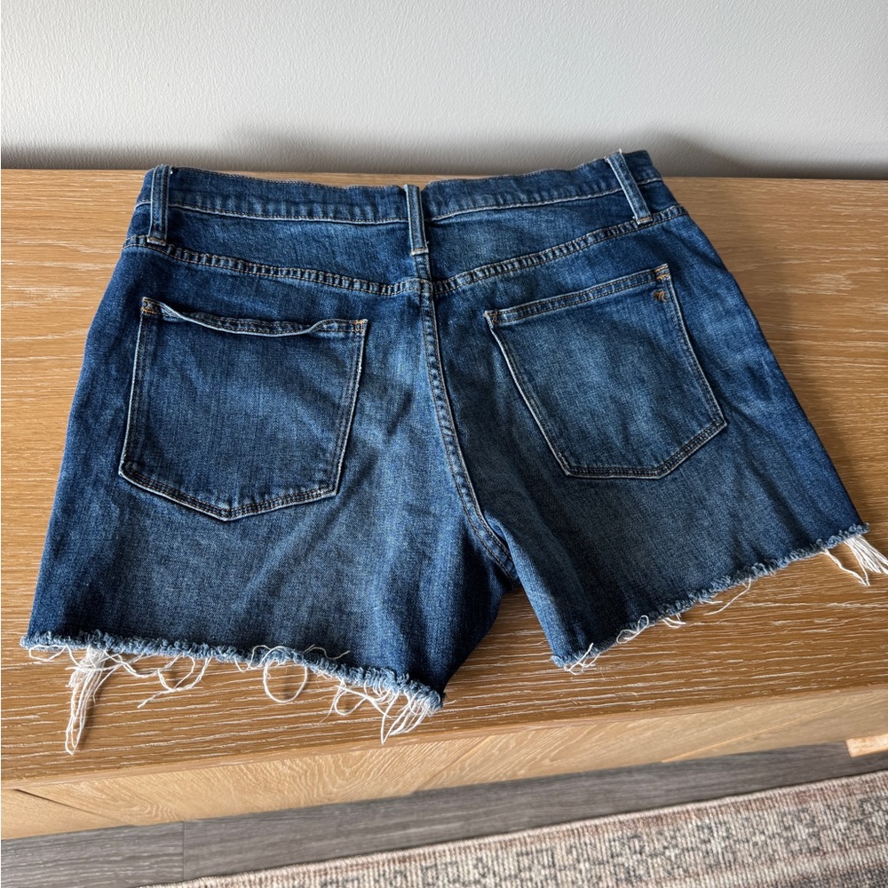 BUNDLE: MADEWELL 2 Pairs of High Rise Denim Shorts Cutoffs Frayed Hem Size 32 - Picture 8 of 13